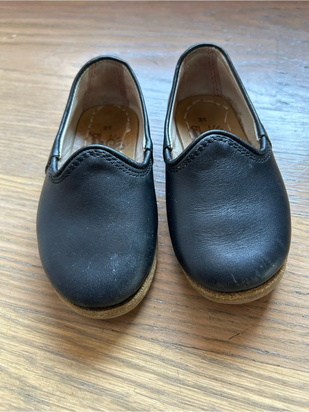 Sabah Kids Beirut Black Leather Slip-On Shoes Size 21 / US Toddler 6